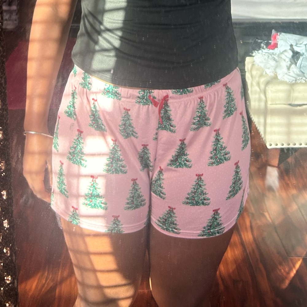 Pink Tree Pajama Shorts